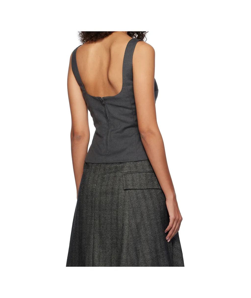 Diagonal Square Neck Strapless