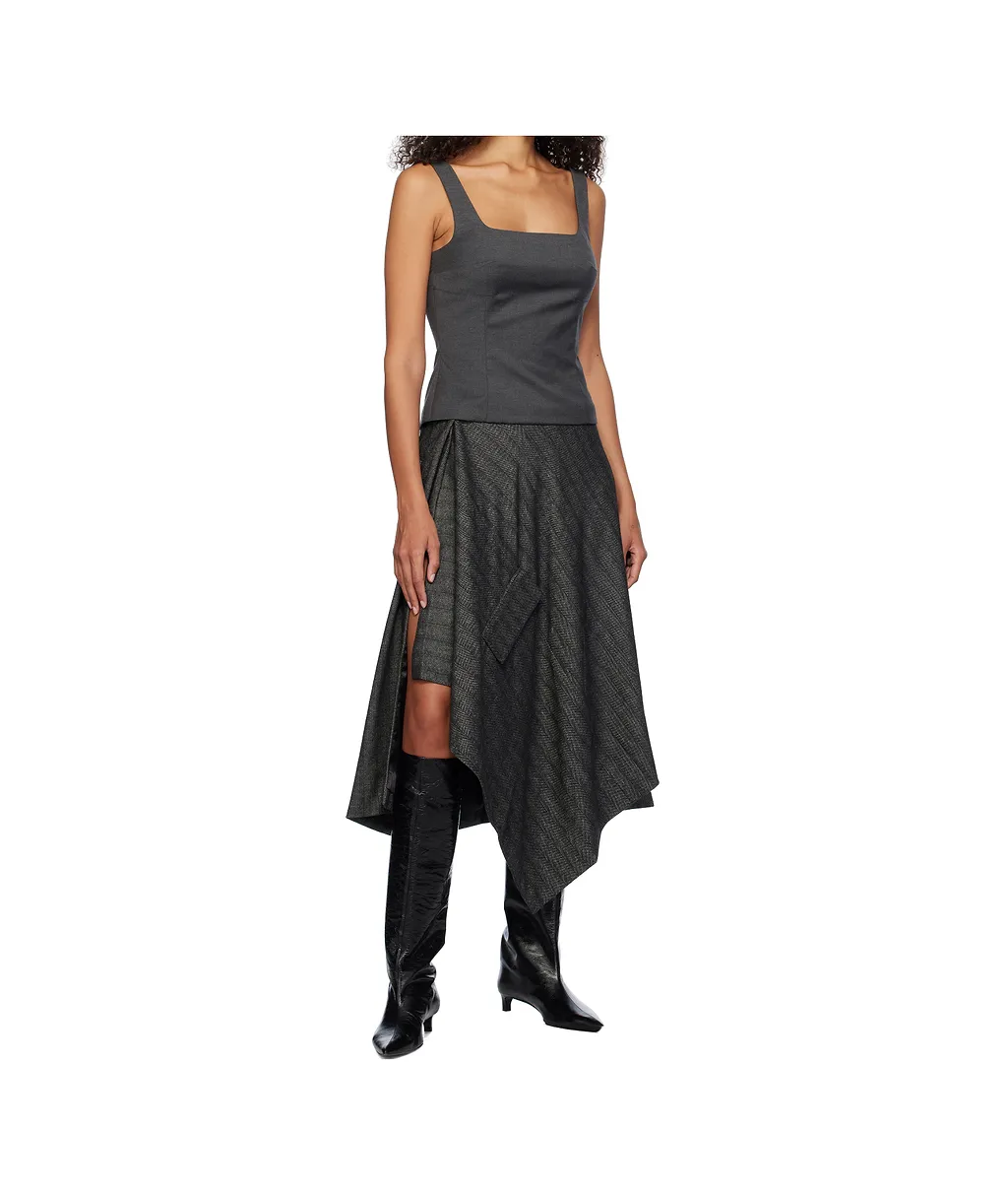 Diagonal Square Neck Strapless