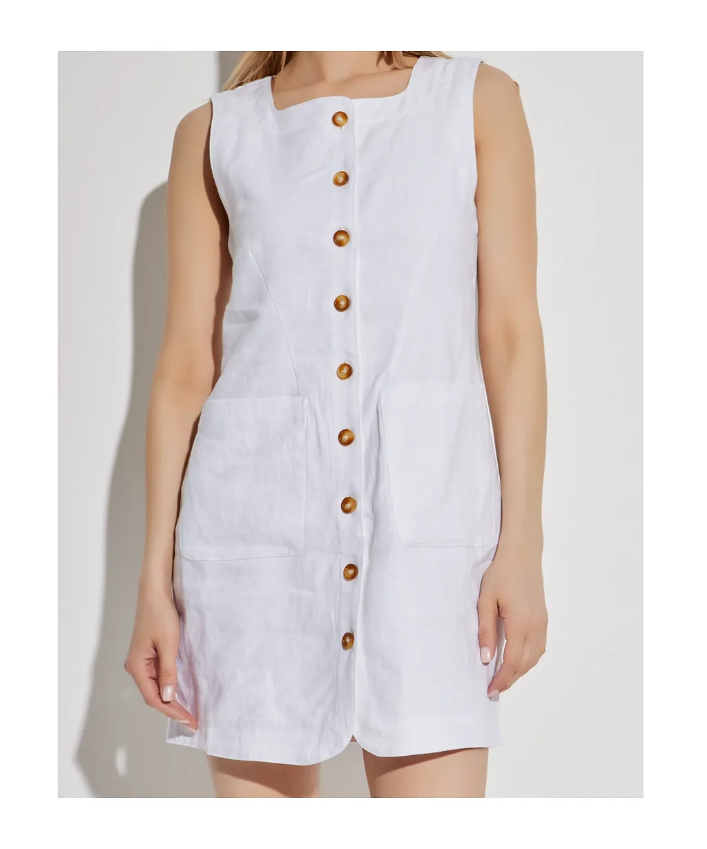 Posse Square-Neck Sleeveless Mini Dress