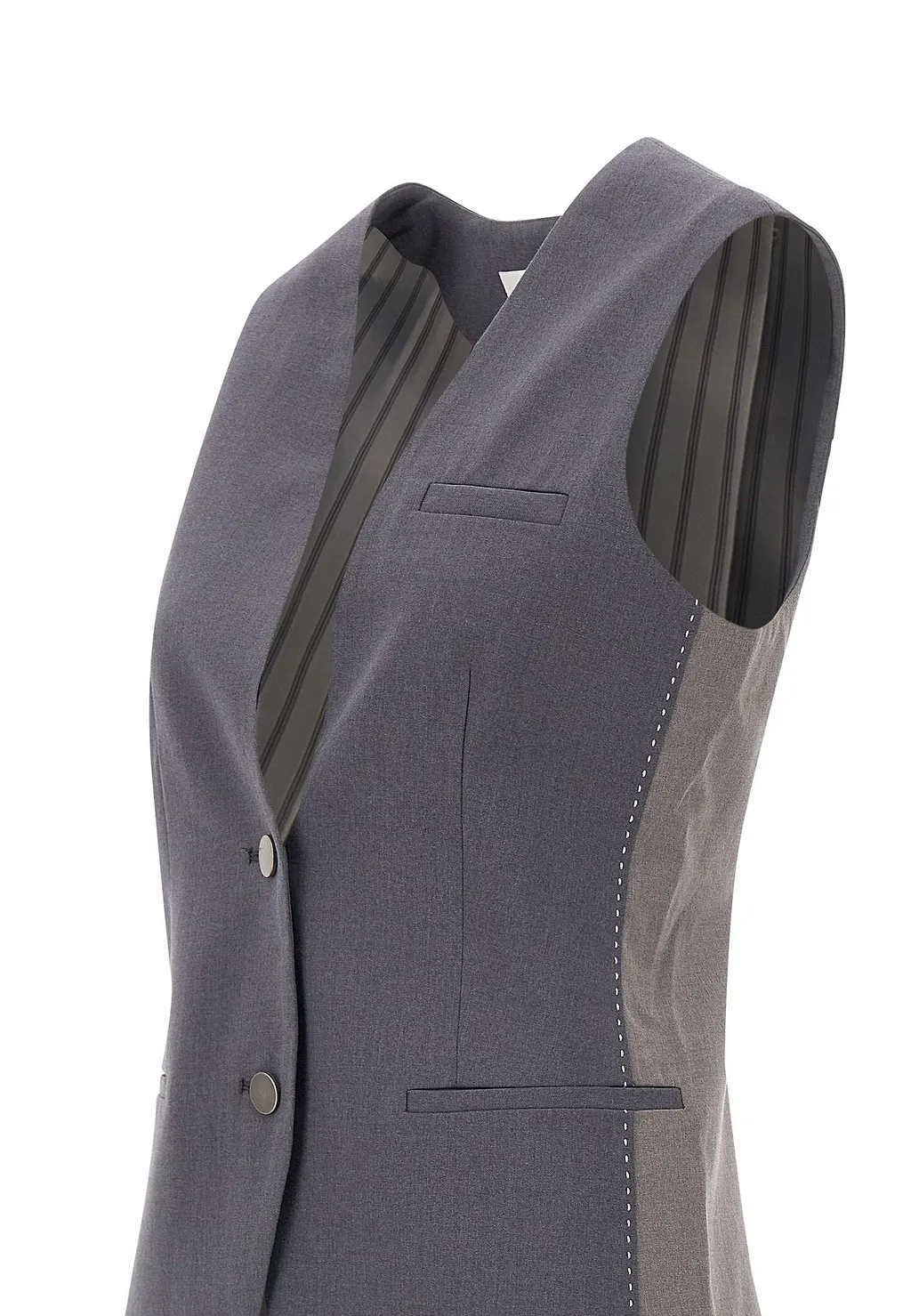 V-Collar Button Vest