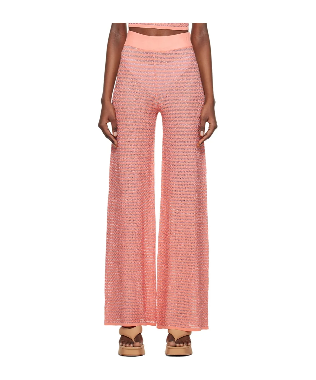 Striped Elastic Waist Casual Pants