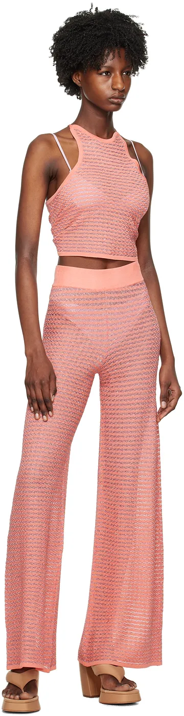 Striped Elastic Waist Casual Pants