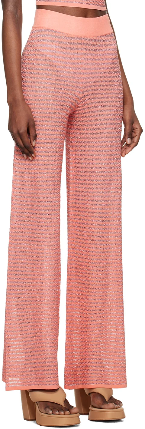 Striped Elastic Waist Casual Pants
