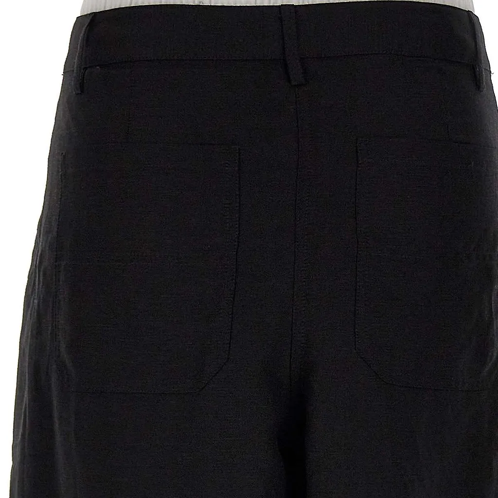 Wide-Leg Button Casual Pants