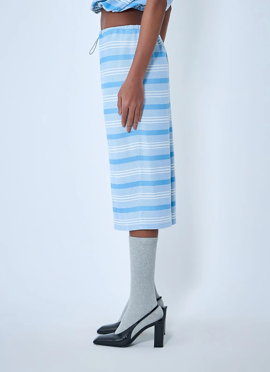 Prada Striped Jersey Knitted Skirt