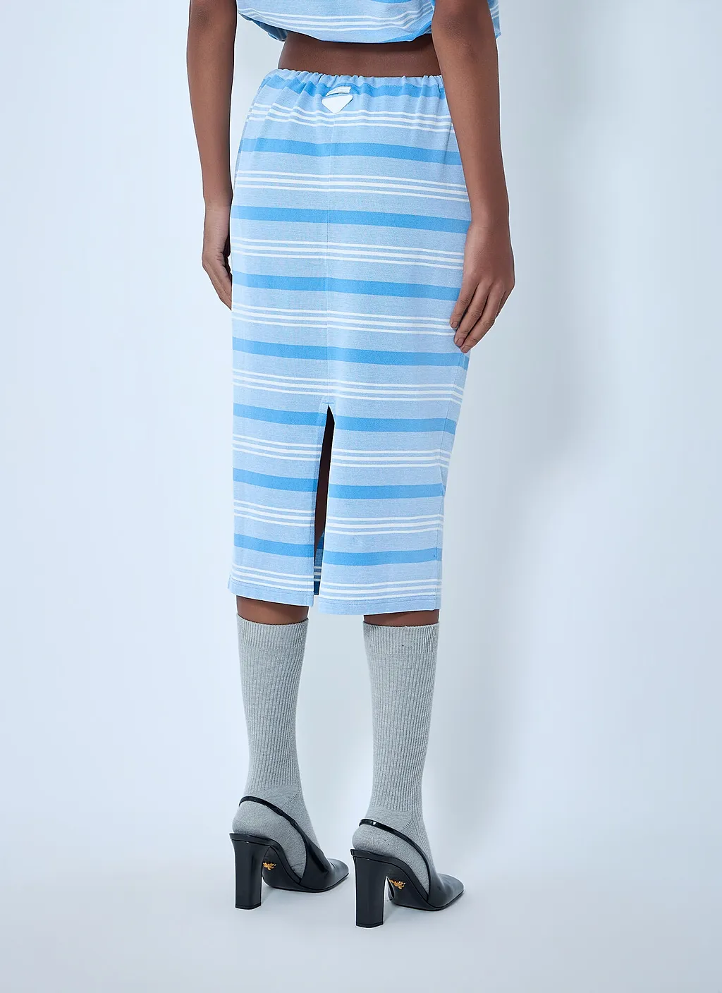 Prada Striped Jersey Knitted Skirt