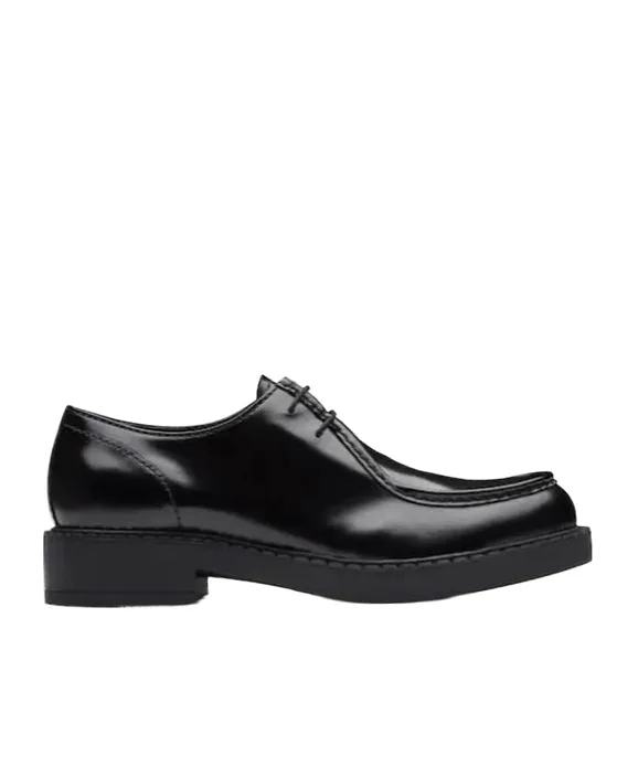Brushed Leather Lace-Up Shoes