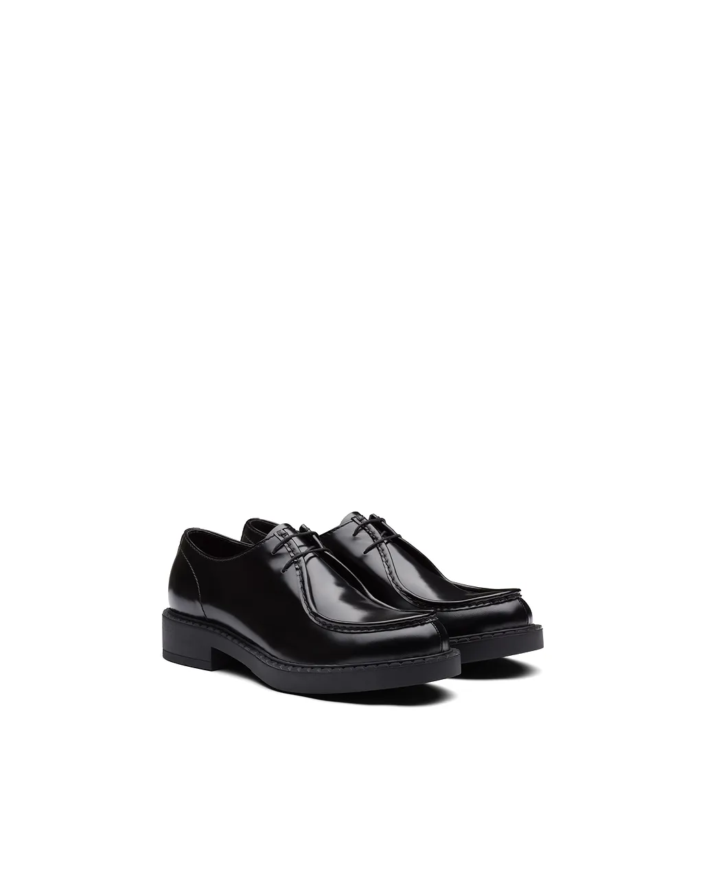 Brushed Leather Lace-Up Shoes