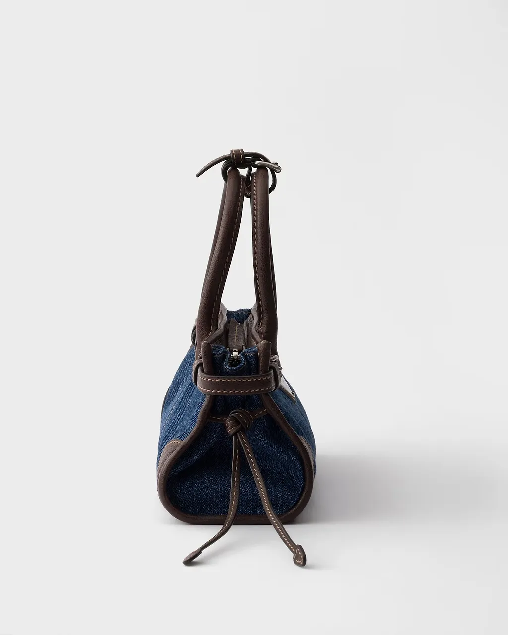 Prada Bonnie Small Denim And Leather Handbag