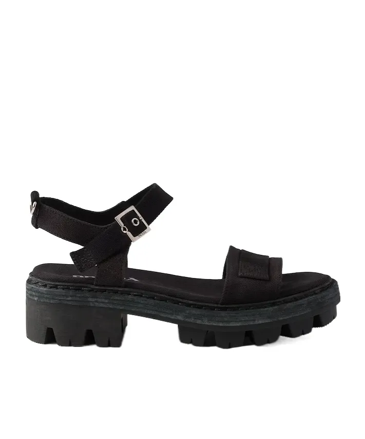 Prada Buckle Strap Platform Heeled Sandals