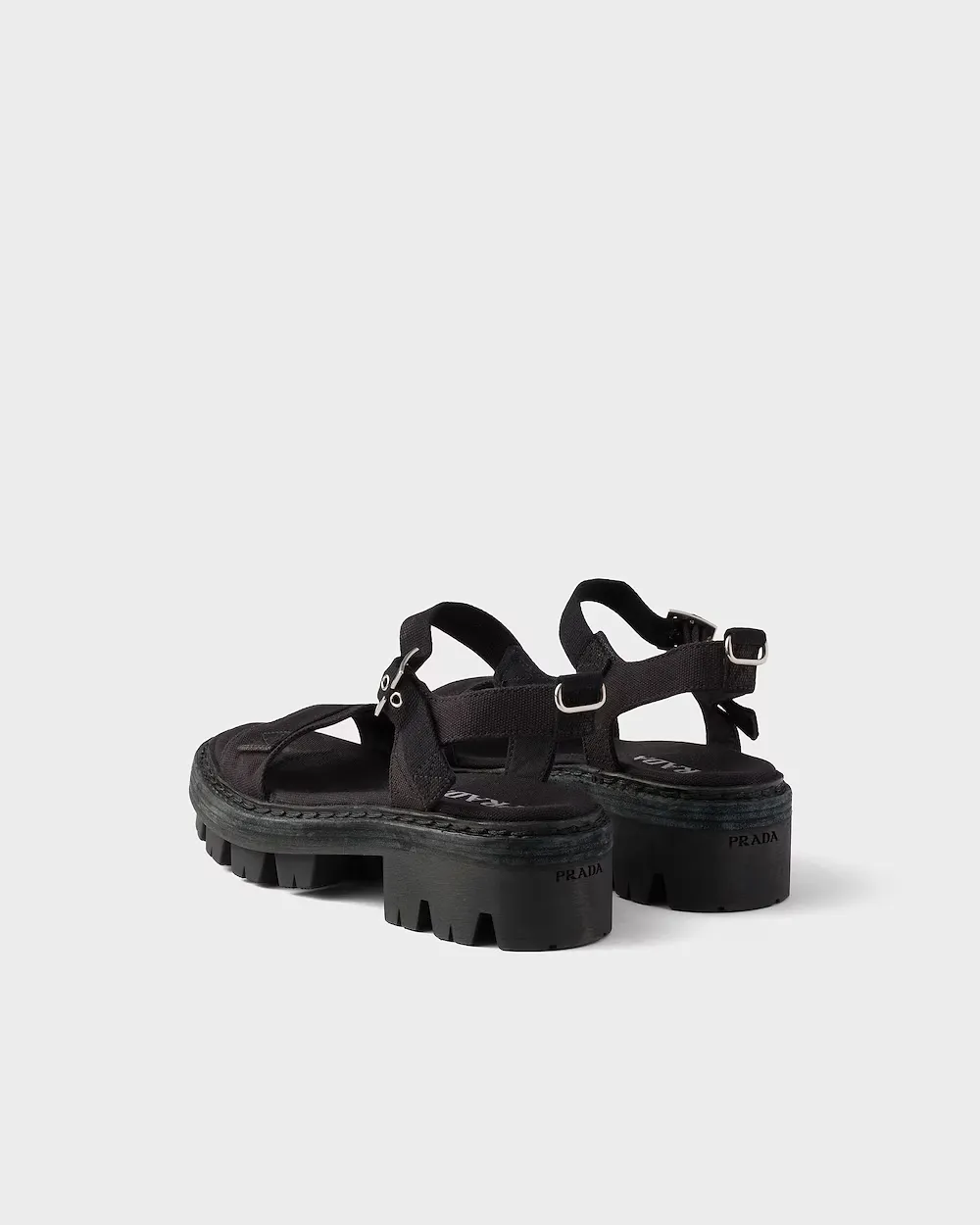 Prada Buckle Strap Platform Heeled Sandals