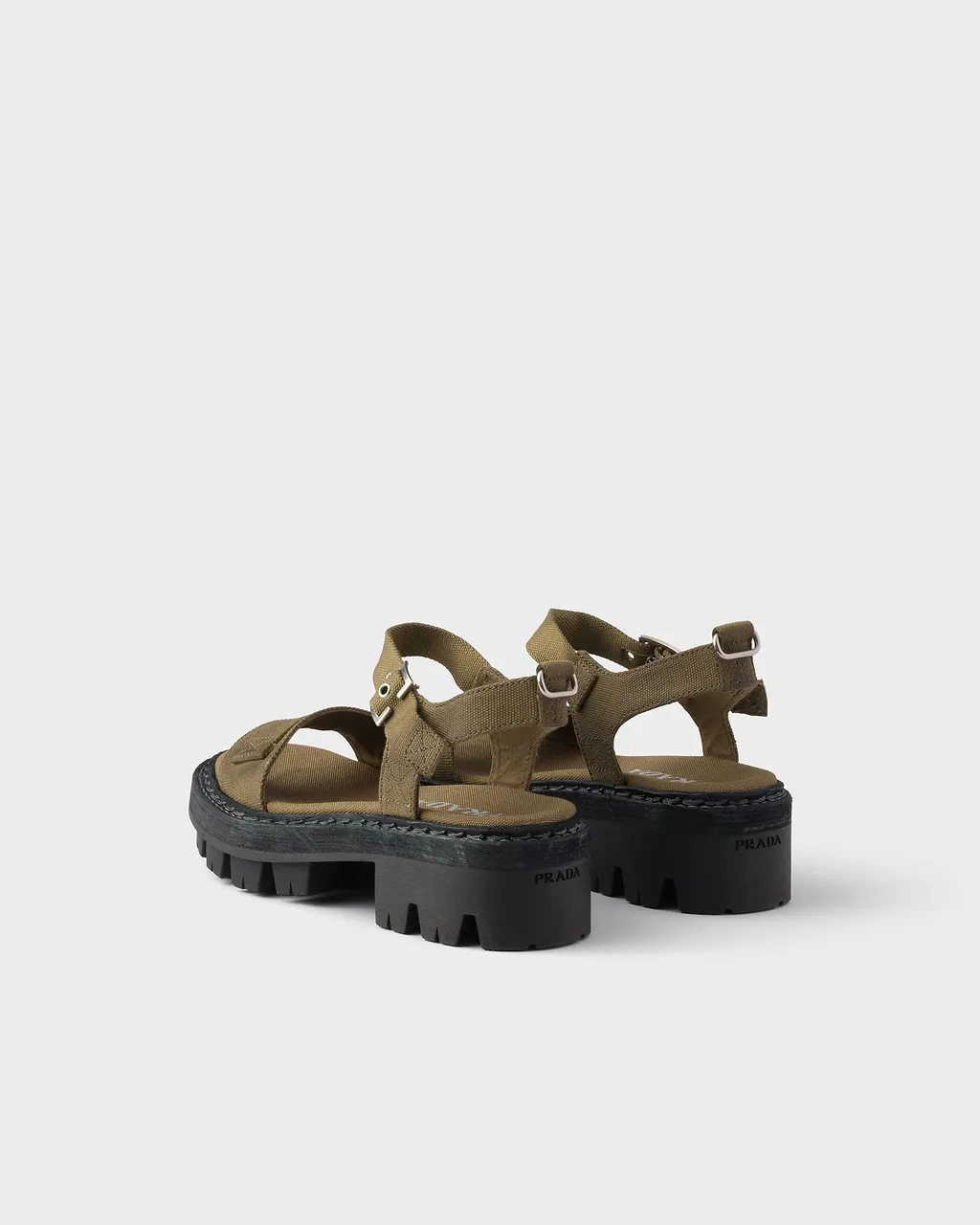 Prada Buckle Strap Platform Heeled Sandals