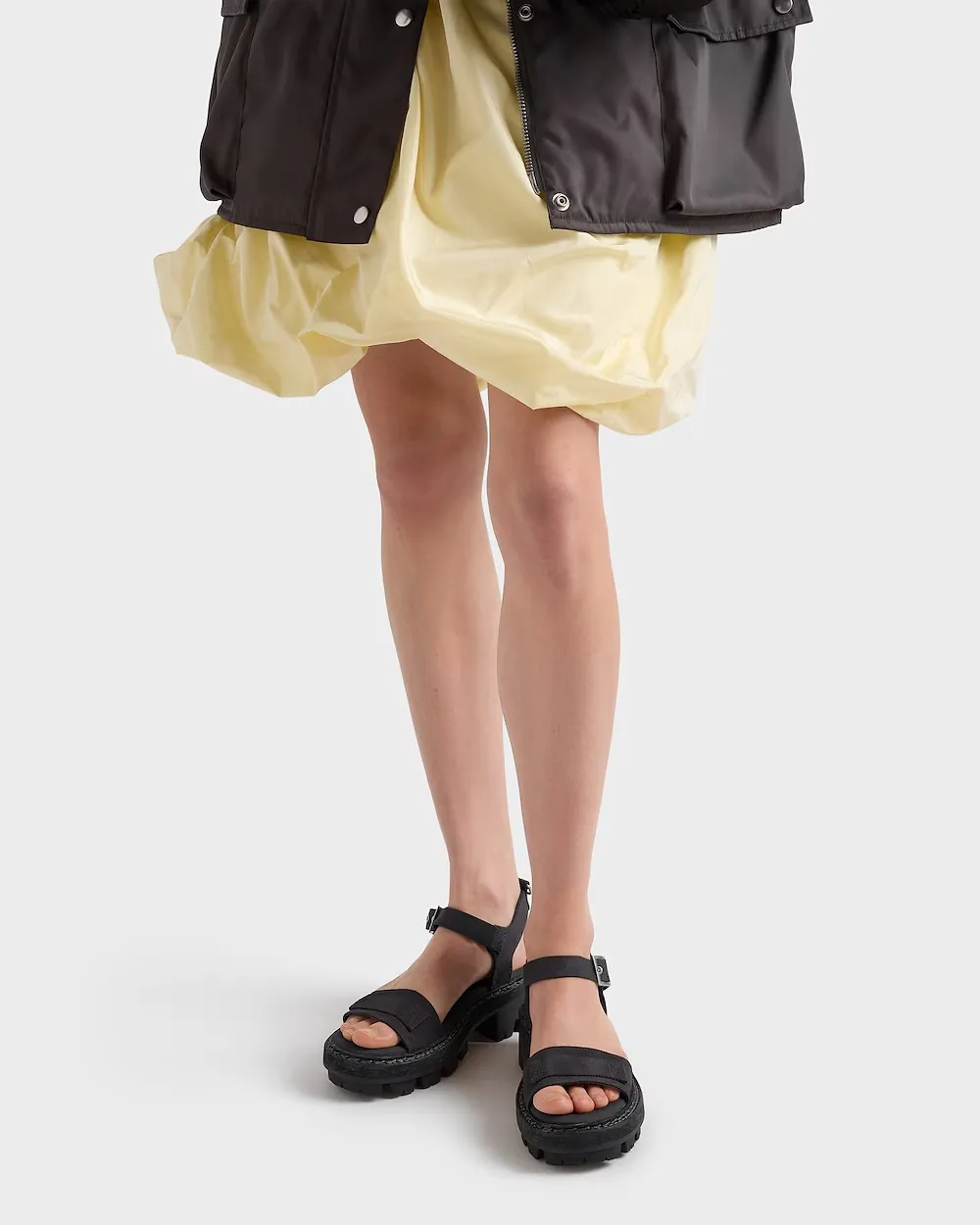Prada Buckle Strap Platform Heeled Sandals