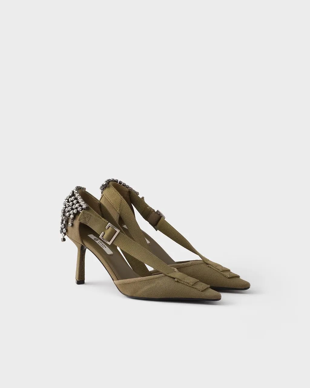 Prada Embellished Pointed-Toe Pumps