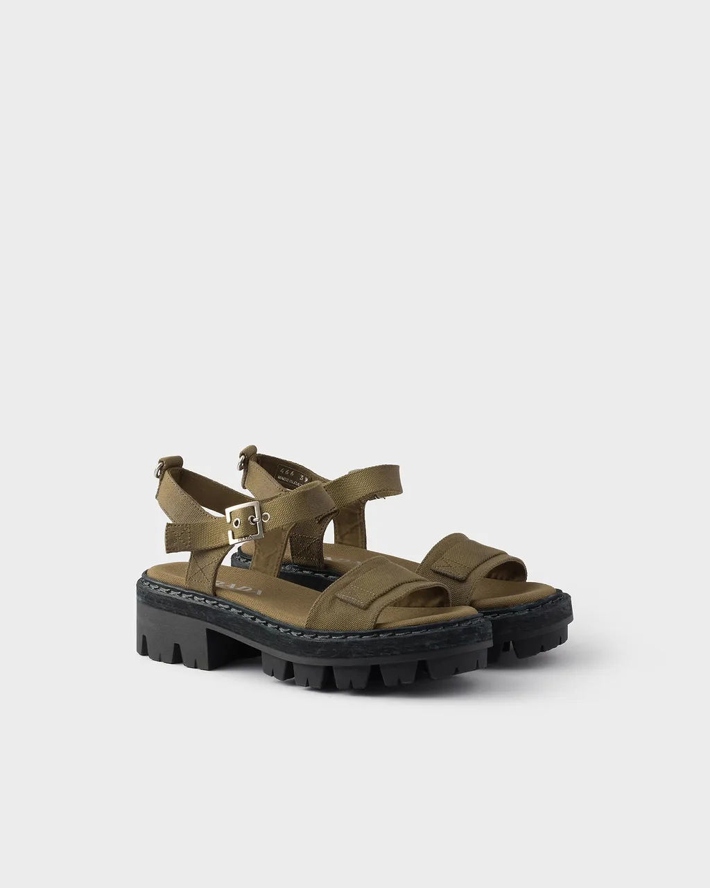 Prada Buckle Strap Platform Heeled Sandals