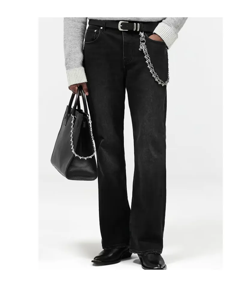 Represent Frayed-Hem Straight Jeans