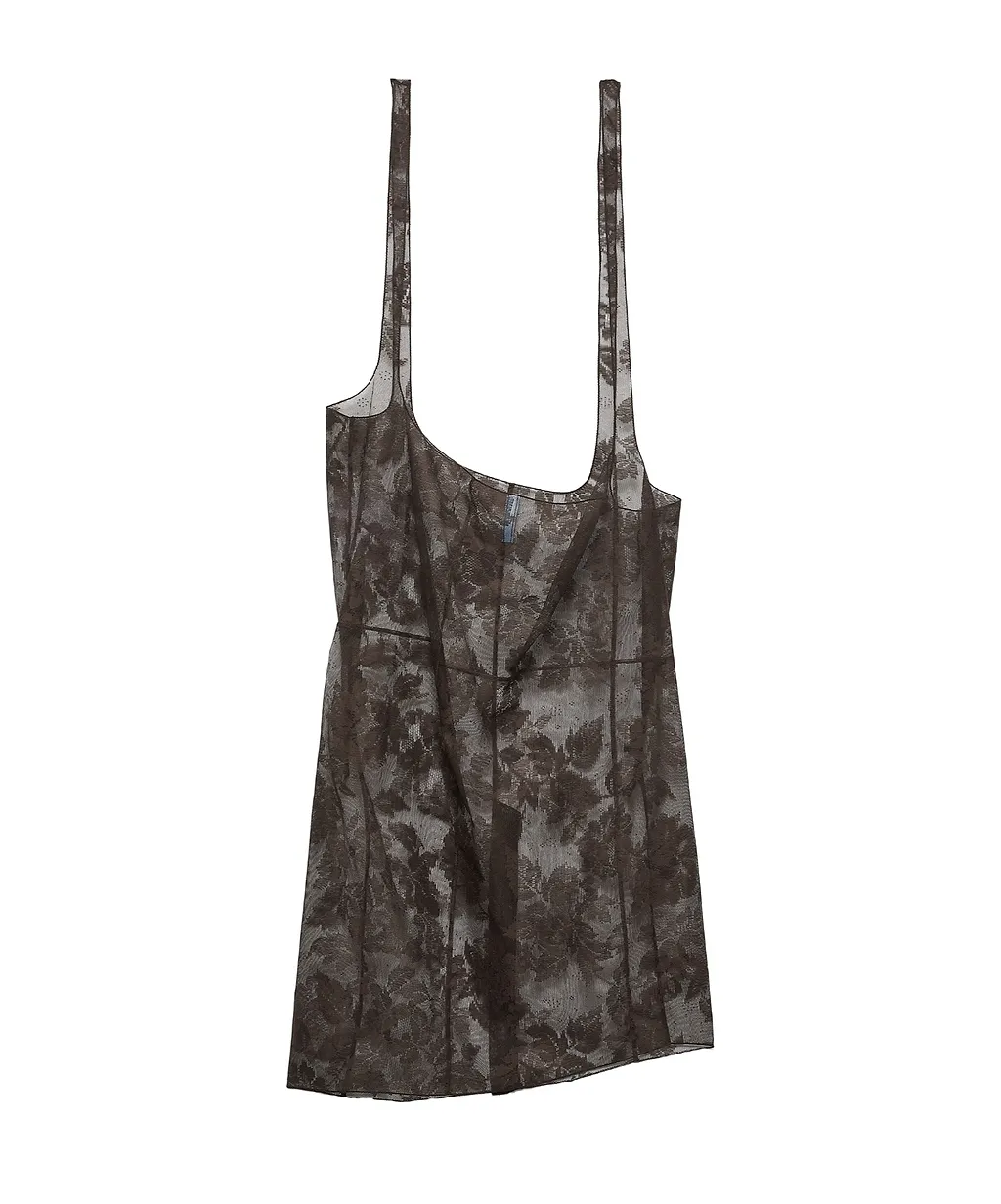 Chantilly Lace Midi-Skirt With Suspender Straps