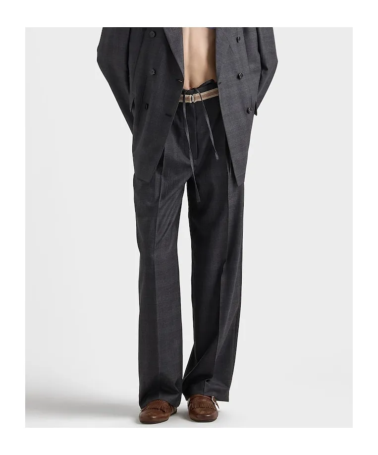 Prada Pleated Wide-Leg Pants