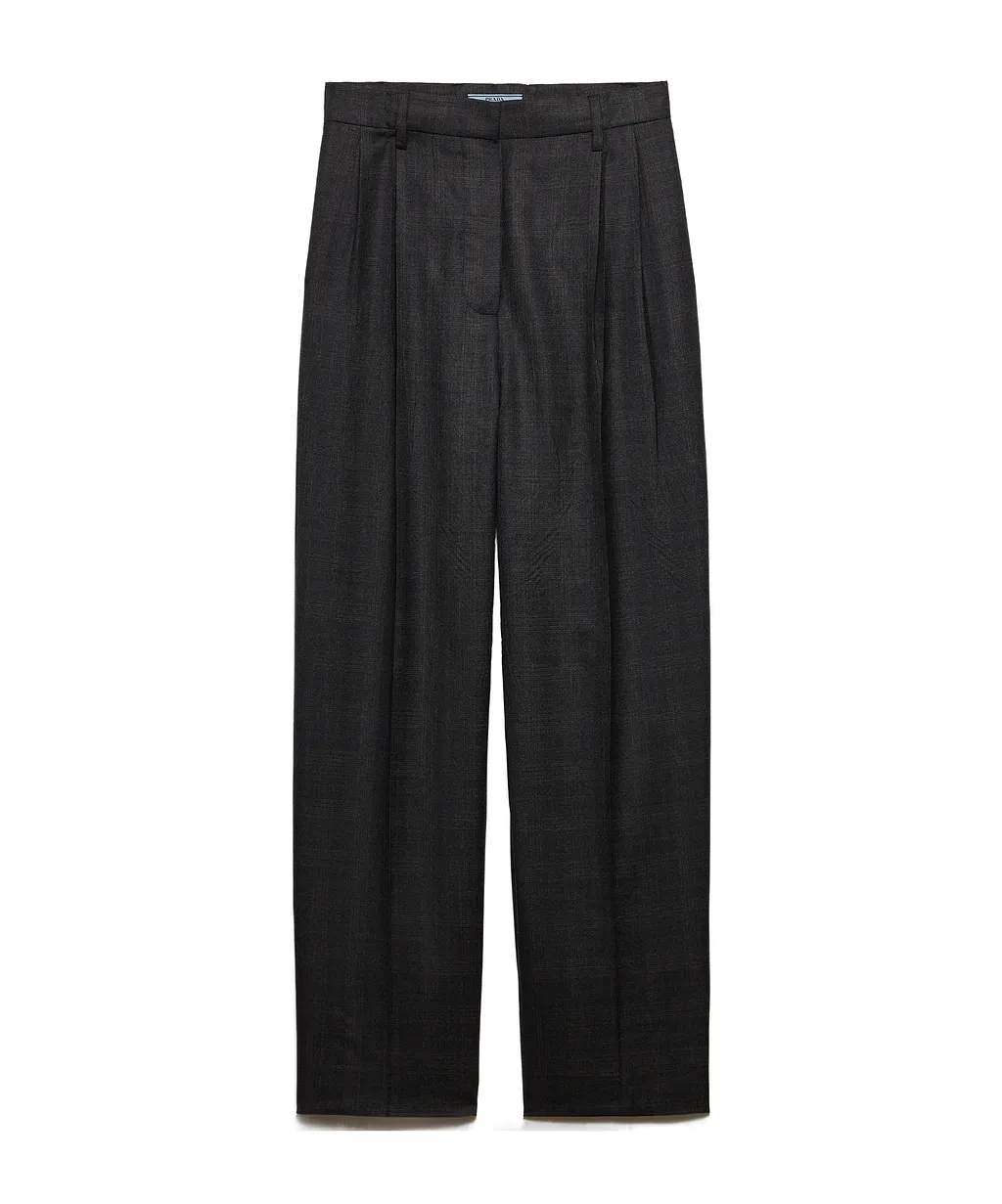 Prada Pleated Wide-Leg Pants