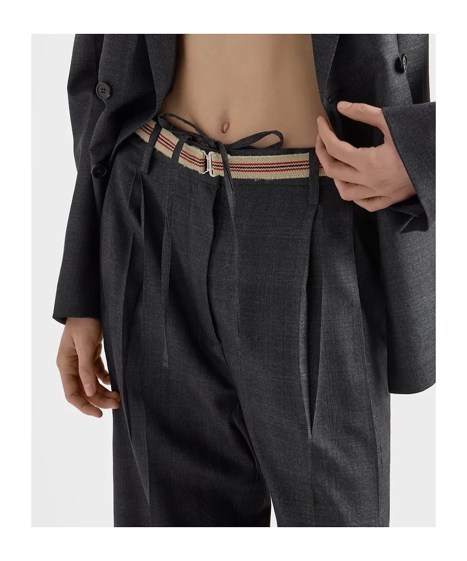 Prada Pleated Wide-Leg Pants