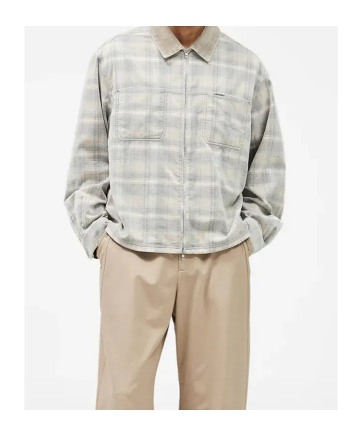 Represent Check Corduroy Zip Shirt