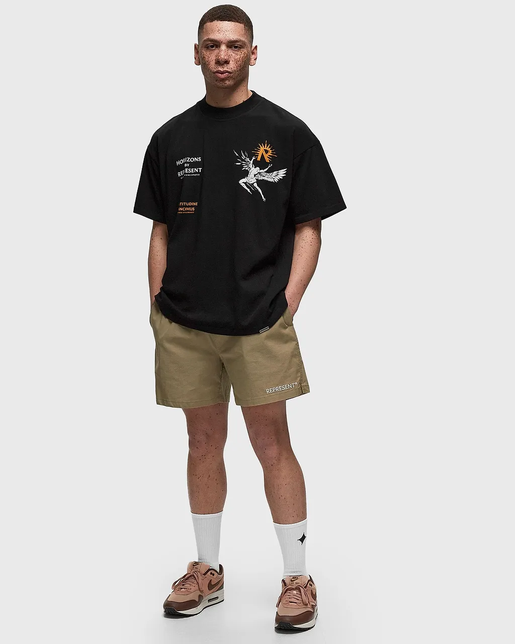 Represent Logo Embellished Bermuda Shorts