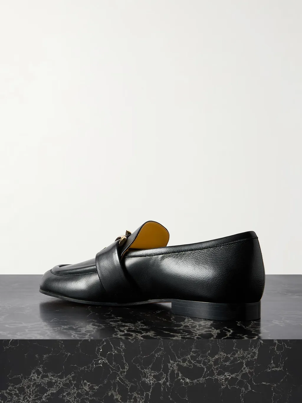 Letter Pattern Leather Loafers