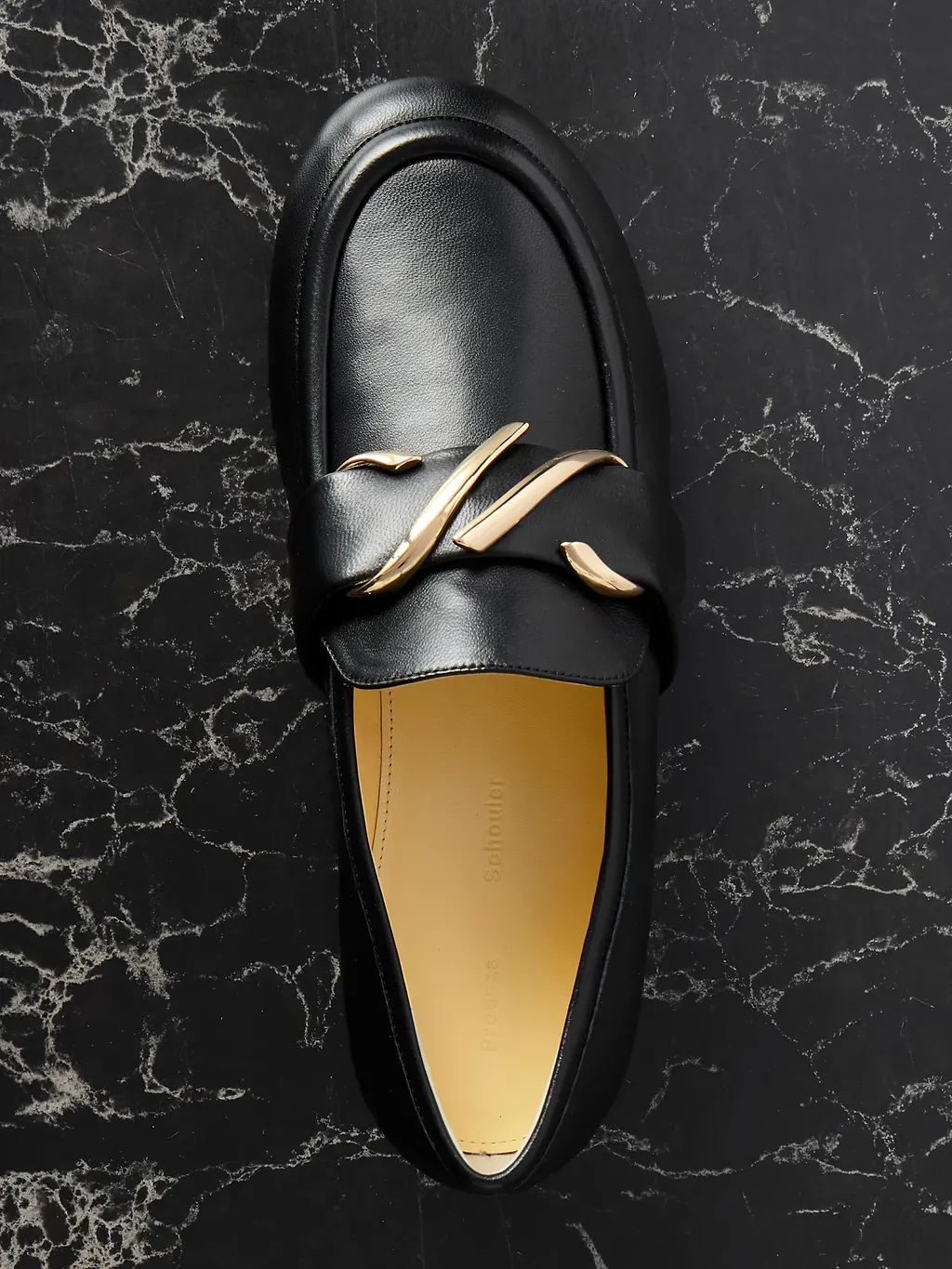 Letter Pattern Leather Loafers