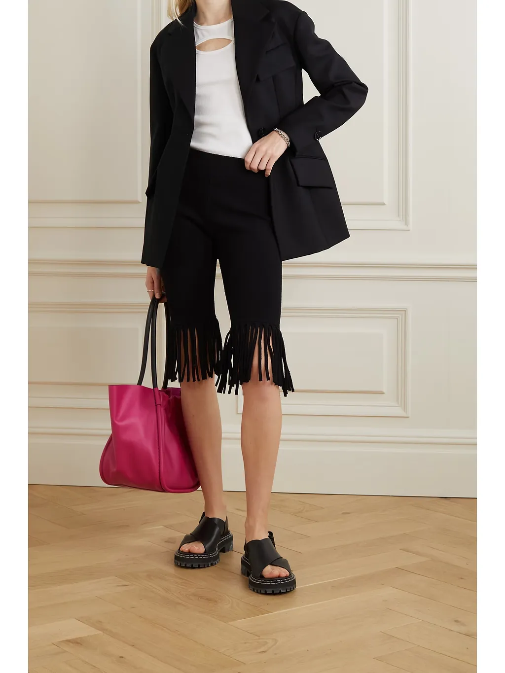 Paneled Wool-Blend Blazer