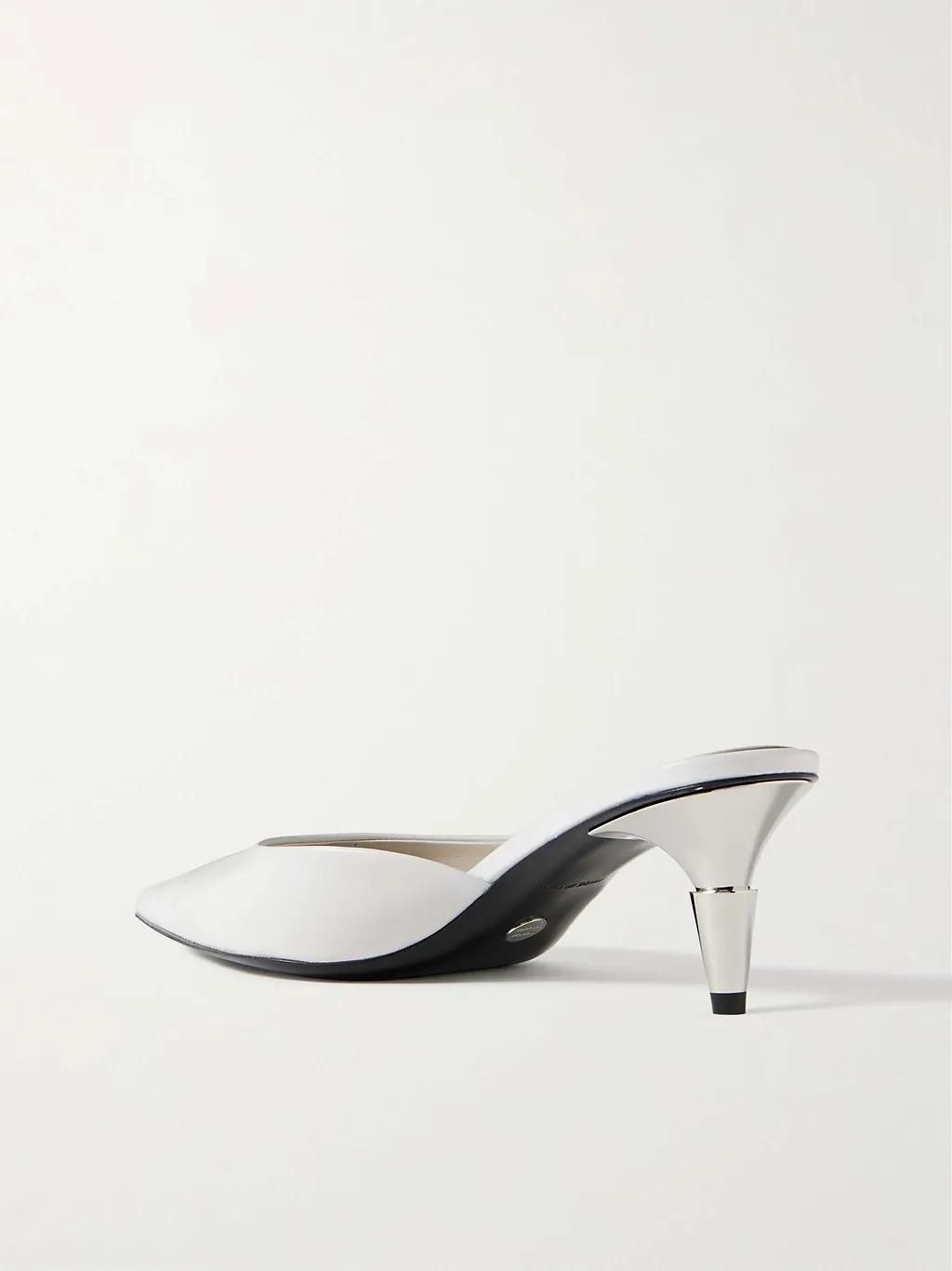 Pointed-Toe Leather Mules