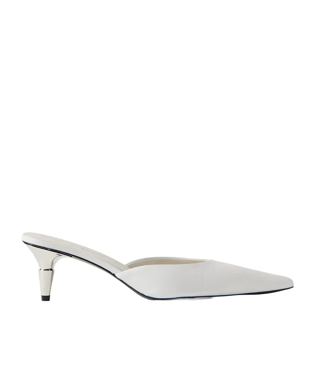 Pointed-Toe Leather Mules