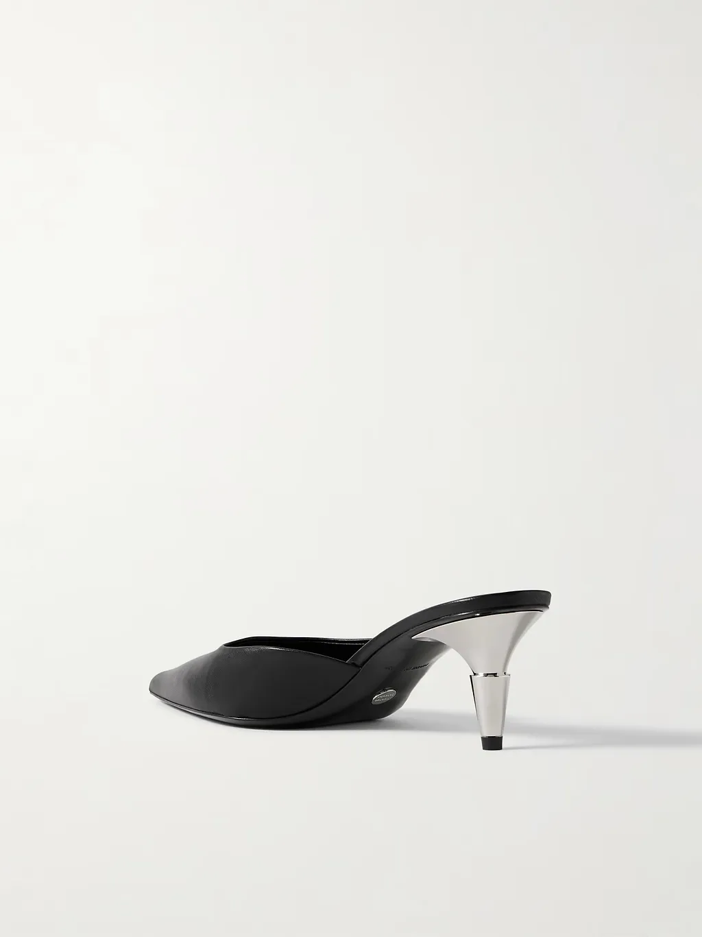Pointed-Toe Leather Mules