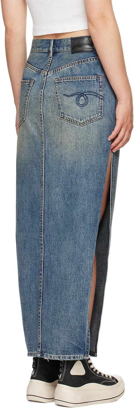R13 Devon Side Slit Denim Skirt