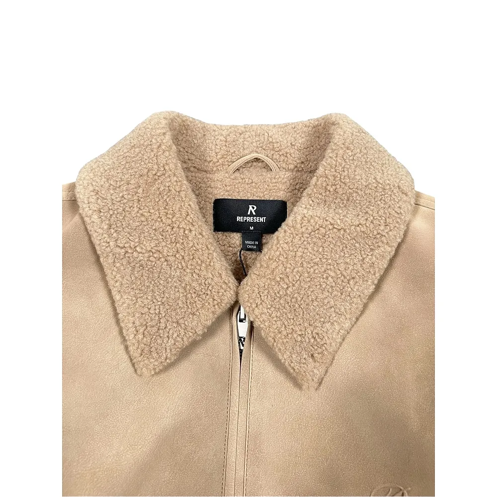 Represent Zipped Shearling Collar Jacket