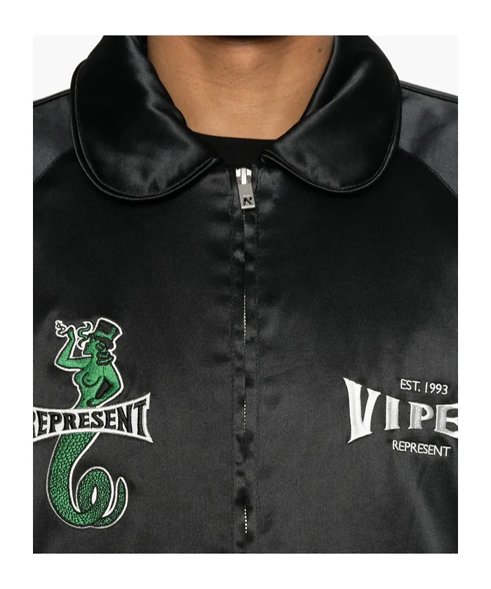 Viper-Embroidered Zip-Fastening Jacket
