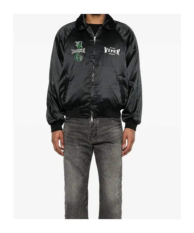 Viper-Embroidered Zip-Fastening Jacket