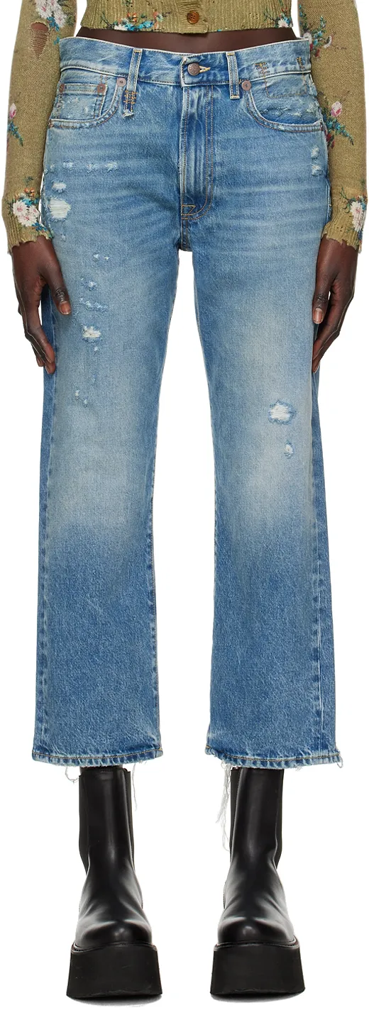 R13 Logo Patch Boyfriend Jeans