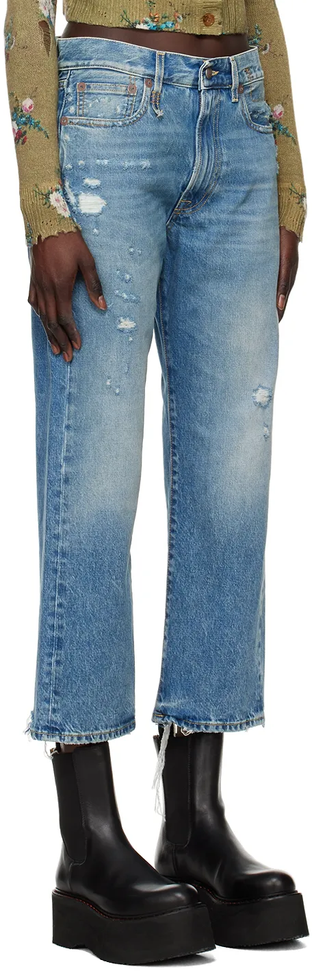 R13 Logo Patch Boyfriend Jeans