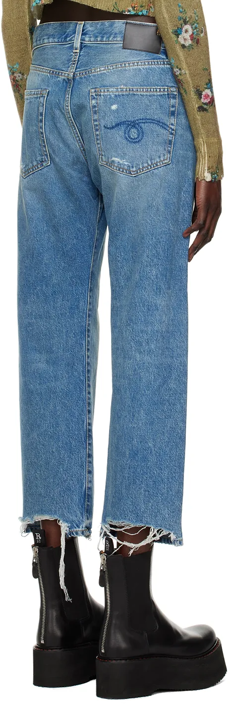R13 Logo Patch Boyfriend Jeans