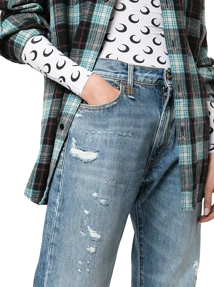 R13 Logo Patch Boyfriend Jeans