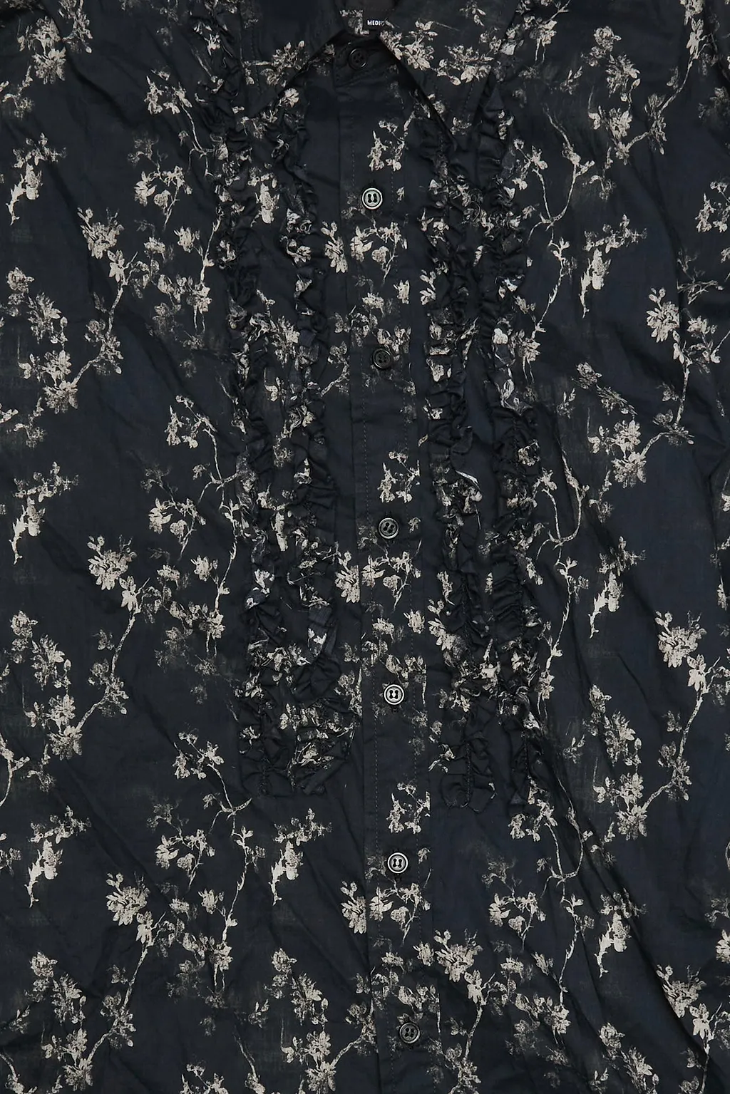 Ruffled Floral-Print Shirt