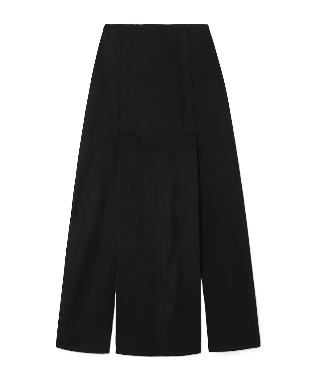 Wool Blend Midi Skirt