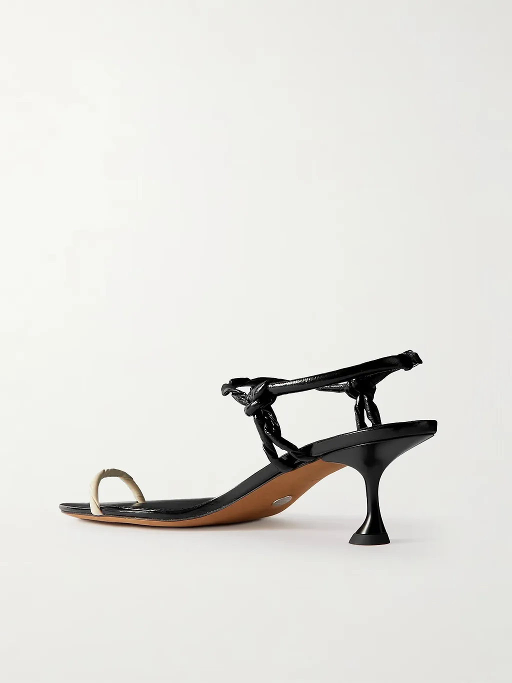 Twisted Glossy Leather High-Heeled Sandals