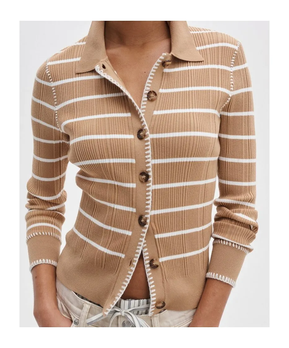 Rag & Bone Striped Fitted Cardigan
