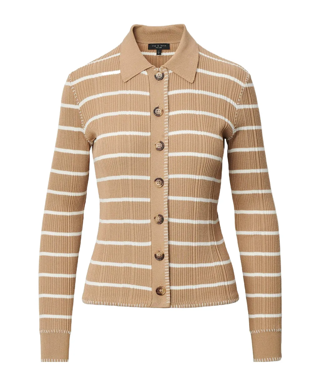 Rag & Bone Striped Fitted Cardigan
