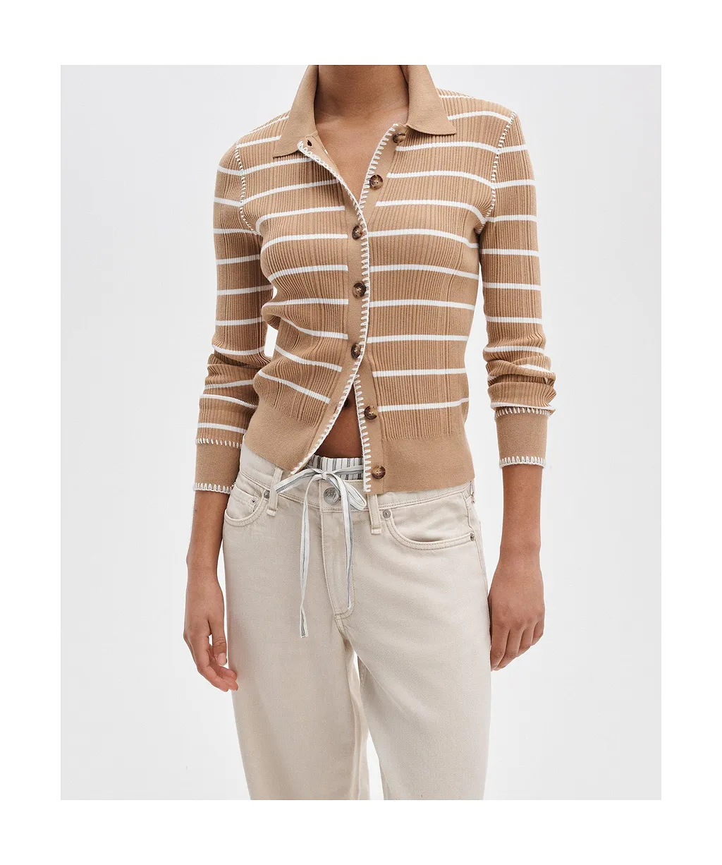 Rag & Bone Striped Fitted Cardigan