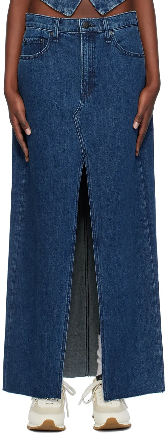 Mid-Rise Denim Skirt