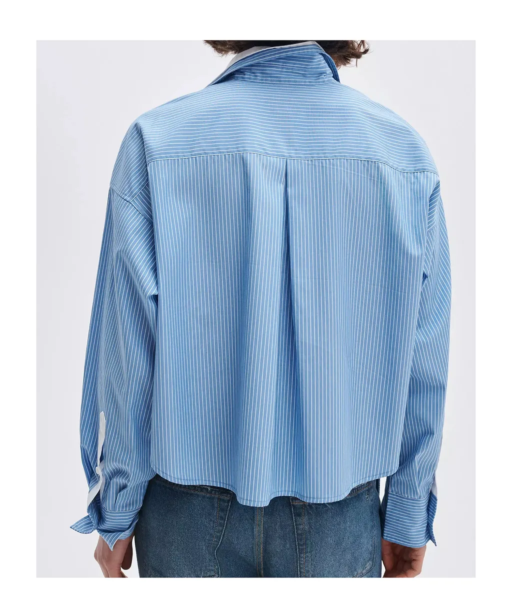 Rag & Bone Cropped Striped Shirt