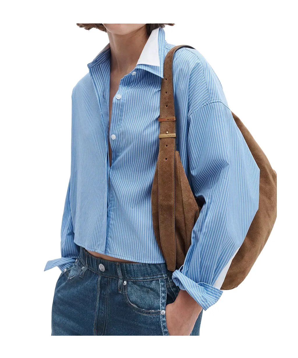 Rag & Bone Cropped Striped Shirt