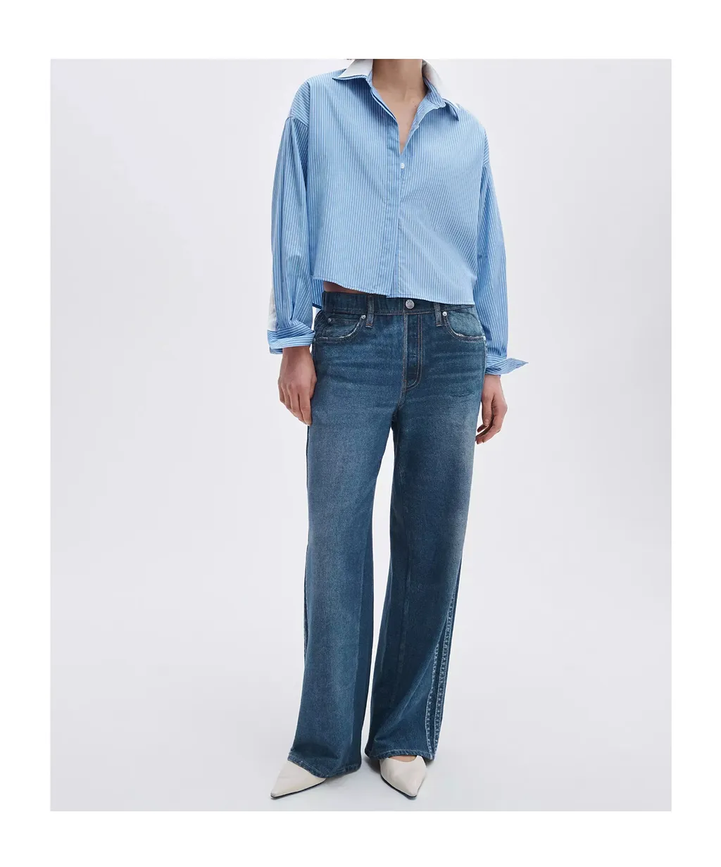 Rag & Bone Cropped Striped Shirt